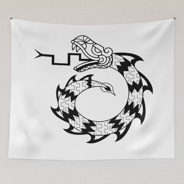 Item preview, Aztec Tribal snake dragon circle black designed and sold by Jake Purcell.