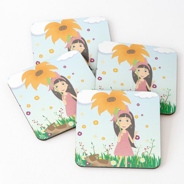 Item preview, Cute girl holding the big flower designed and sold by Mylecm.