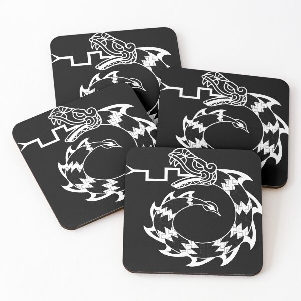 Item preview, Aztec Tribal snake dragon circle white designed and sold by Jake Purcell.