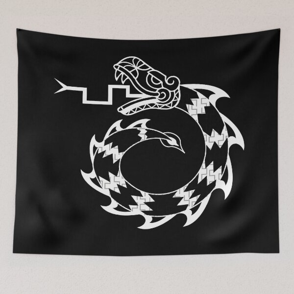 Item preview, Aztec Tribal snake dragon circle white designed and sold by Jake Purcell.