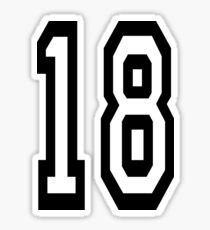 18, TEAM SPORTS, NUMBER 18, EIGHTEEN, EIGHTEENTH, ONE, EIGHT, Competition, Sticker