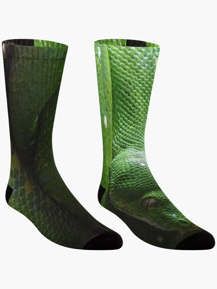 Thumbnail 3 of 5, Socks, Green Tree Python designed and sold by Catavan.