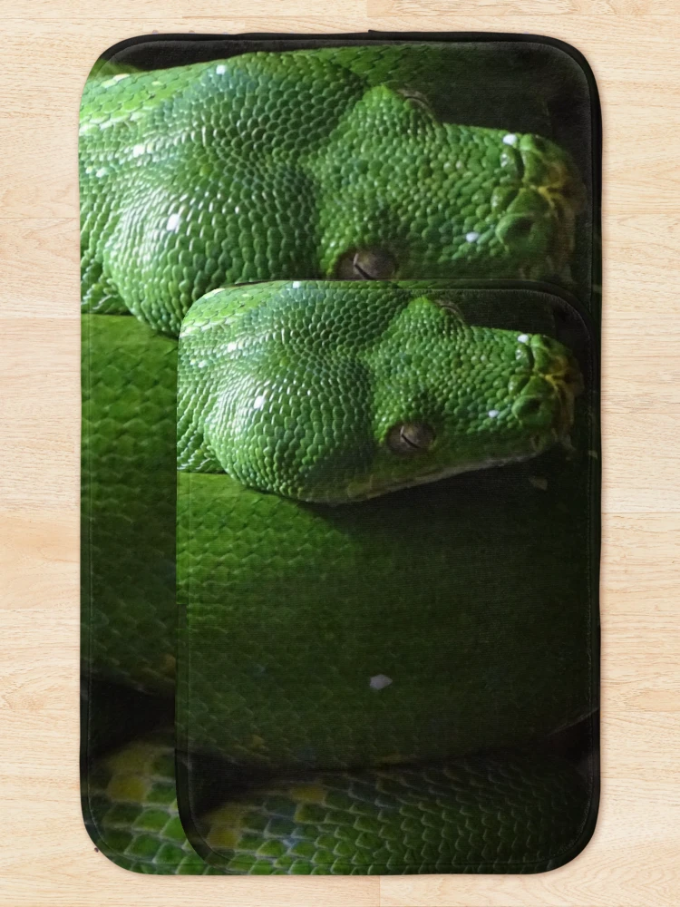 Thumbnail 5 of 6, Bath Mat, Green Tree Python designed and sold by Catavan.