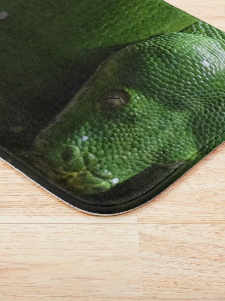 Thumbnail 3 of 6, Bath Mat, Green Tree Python designed and sold by Catavan.
