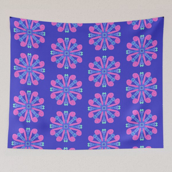 Item preview, Red and Blue Twirls designed and sold by Betty Mackey.