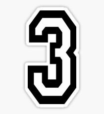 3, TEAM SPORTS, NUMBER 3, THREE, THIRD, Competition, Tri, Triple Sticker