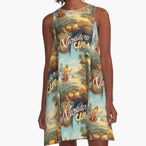 50s Cuba Varadero A-Line Dress