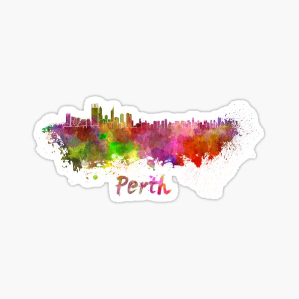 Item preview, Perth skyline in watercolor designed and sold by paulrommer.