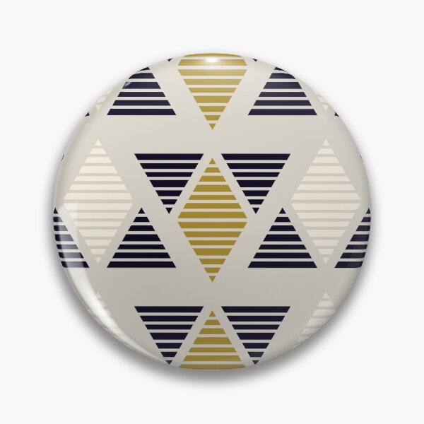 Item preview, Geometric rhombus and triangles pattern black white golden and beige designed and sold by BrankaPD.