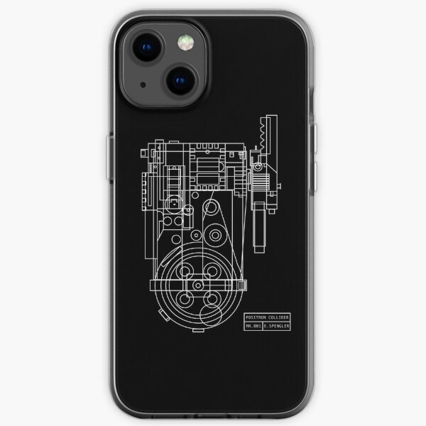 Postitron collider (proton pack) blueprint iPhone Soft Case