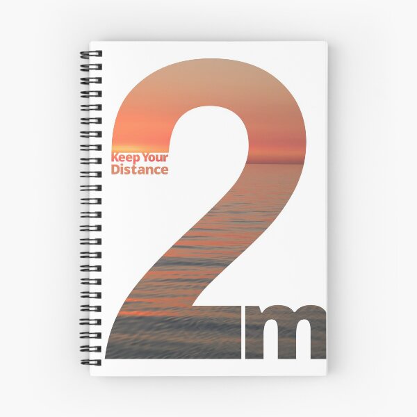 Item preview, Keep Your Distance 2 metres - orange sunset and sea designed and sold by SocialShop.