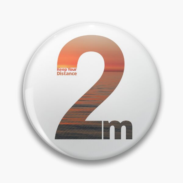Item preview, Keep Your Distance 2 metres - orange sunset and sea designed and sold by SocialShop.