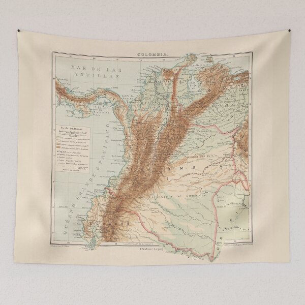 Item preview, Vintage Colombia Map (1875) designed and sold by BravuraMedia.