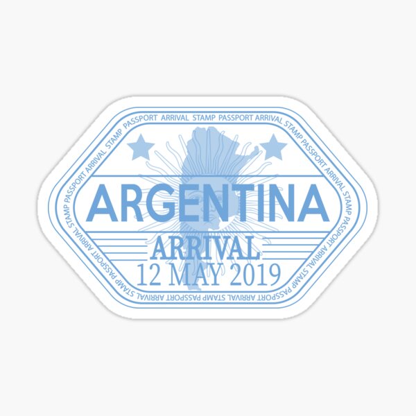 Argentina Passport Arrival Stamp Sticker By Avionbubble Redbubble   St,small,507x507 Pad,600x600,f8f8f8 