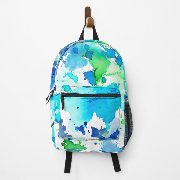 blue and green backpack