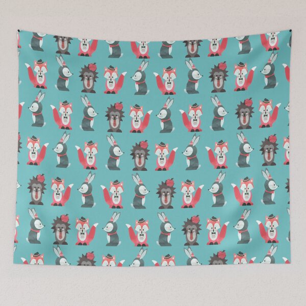 Item preview, DARK BUNKER WALLPAPER - Fox Rabbit Hedgehog designed and sold by MarcoPolok.