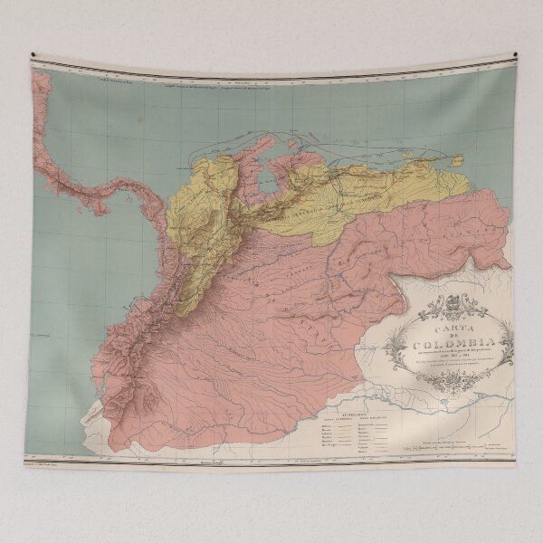 Item preview, Vintage Map of Colombia (1890) designed and sold by BravuraMedia.