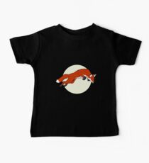 Night Fox Flies over the Moon Baby T-Shirt