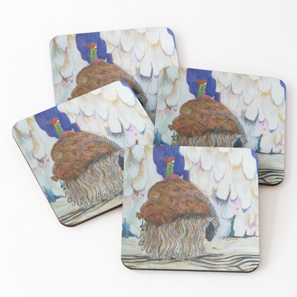 Item preview, A child rides through deep snow on the Julbock designed and sold by Lillian Berthel.