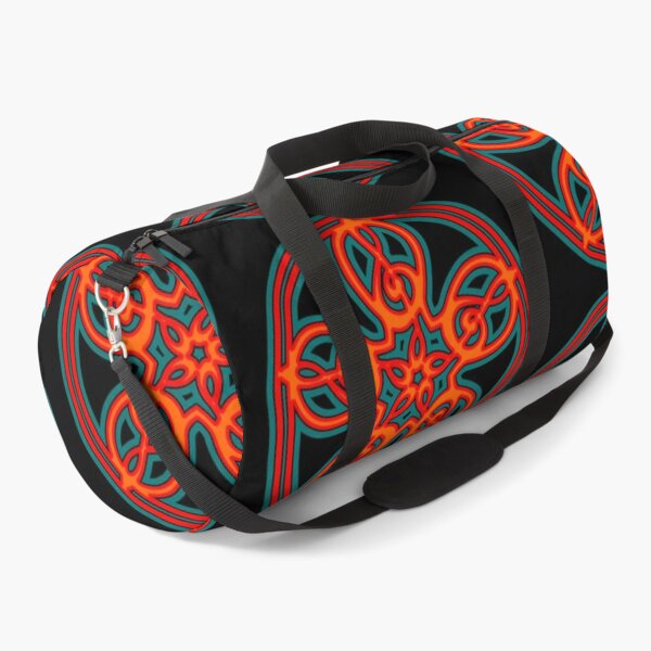 Treble Clef Mandala (red, orange, teal) Duffle Bag