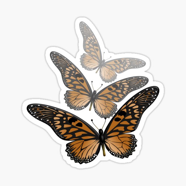 3 Monarchs Sticker