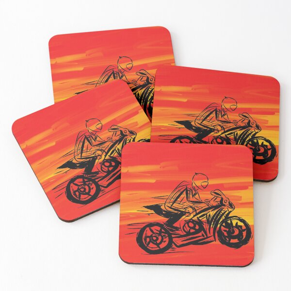 Item preview, sunset and motorbike rider painting | motorbike rider painting| motorbike rider abstract art  designed and sold by KARTICK DUTTA.