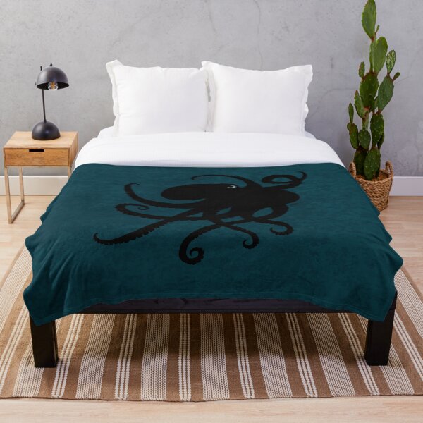 Octopus Silhouette, by Amber Marine © 2015 Throw Blanket