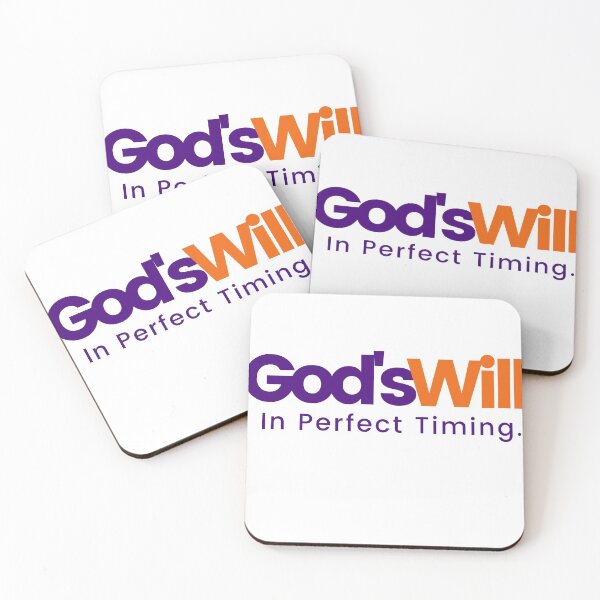 Item preview, God's Will - In Perfect Timing Purple and Orange Christian Design designed and sold by palmsandprints2.