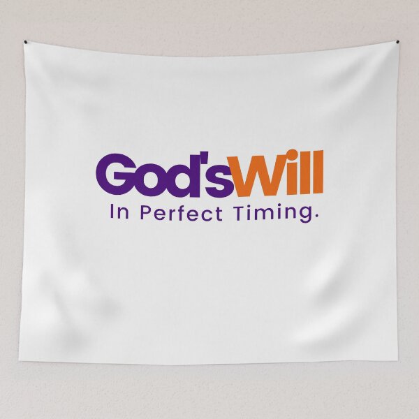 Item preview, God's Will - In Perfect Timing Purple and Orange Christian Design designed and sold by palmsandprints2.