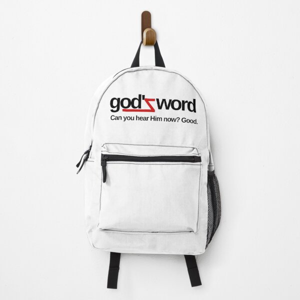 Item preview, God's Word - Can you hear Him now? Black and Red Christian Design designed and sold by palmsandprints2.