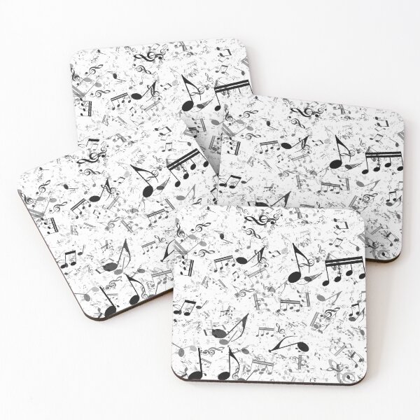 Item preview, Black and White Music Notes Pattern designed and sold by RootSquare.