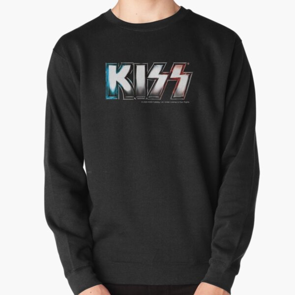 KISS - Blue and Red Lightning - Logo Pullover Sweatshirt