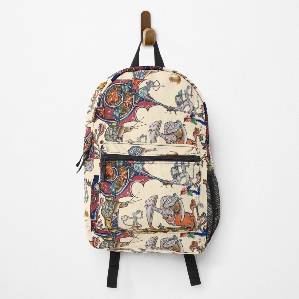WEIRD MEDIEVAL BESTIARY WAR Between Snails and Killer Rabbits ,Lion,Centaur Knight Backpack