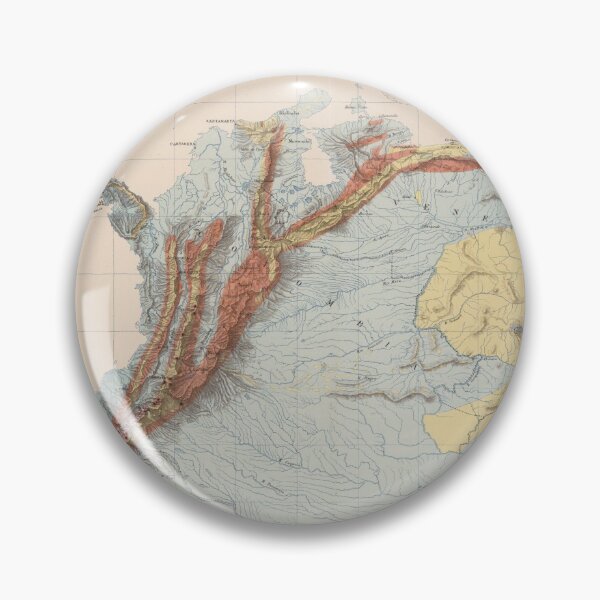 Item preview, Vintage Colombia Geology Map (1890) designed and sold by BravuraMedia.