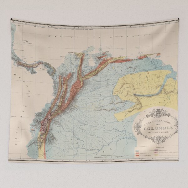 Item preview, Vintage Colombia Geology Map (1890) designed and sold by BravuraMedia.
