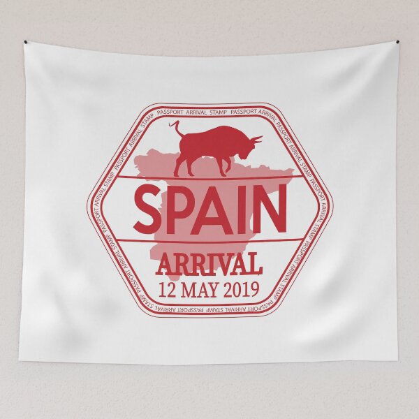 Item preview, Spain Passport Arrival Stamp designed and sold by avionbubble.