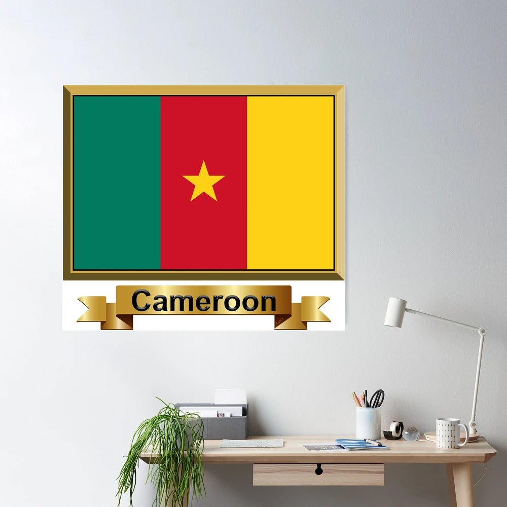 Drapeau Cameroun - 4 stickers - 9.5 x 6.3 cm - Sticker/autocollant