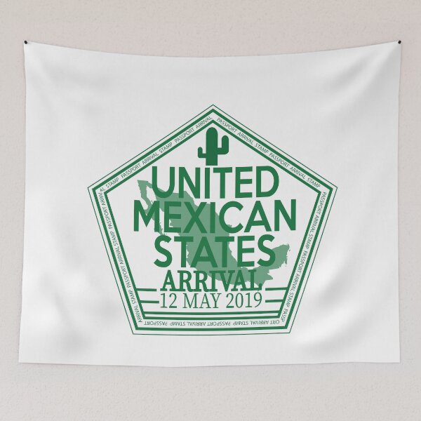 Item preview, United Mexican States Passport Arrival Stamp designed and sold by avionbubble.