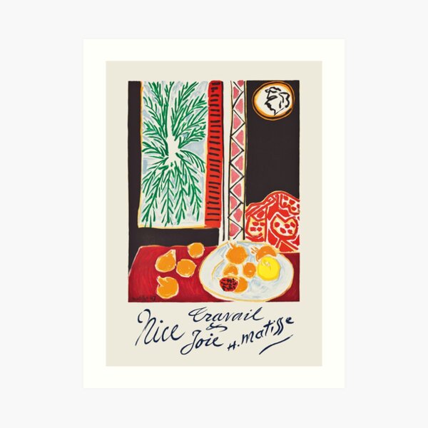 Nice - Vintage French travel poster by Henri Matisse,1947 Art Print
