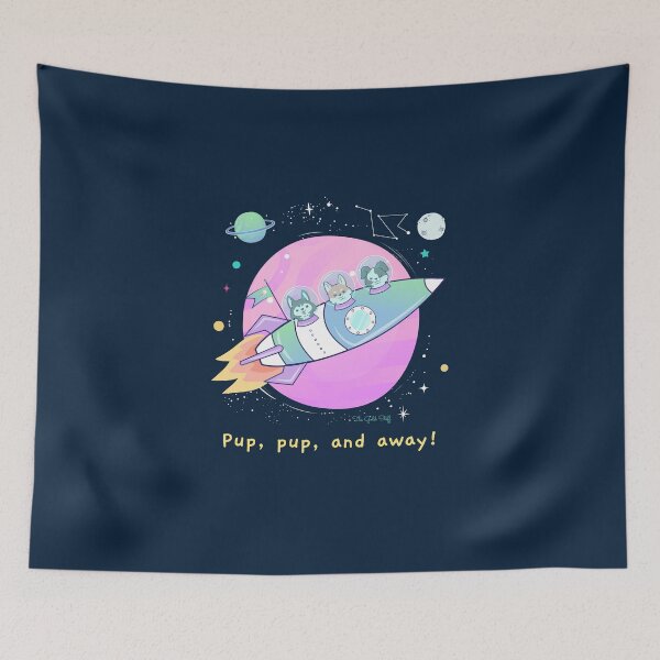 Item preview, Pup, pup, and away! Print designed and sold by GoldenStef.