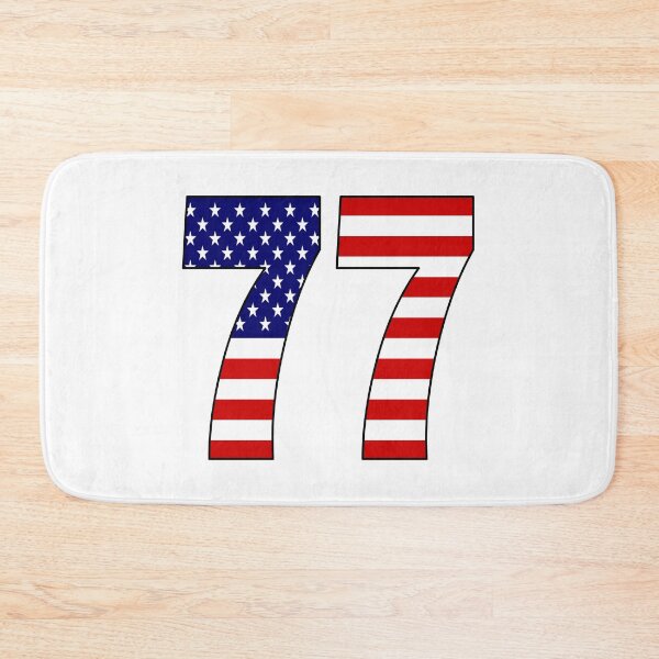 Item preview, Number 77 with USA flag on the background designed and sold by AllShirts21.