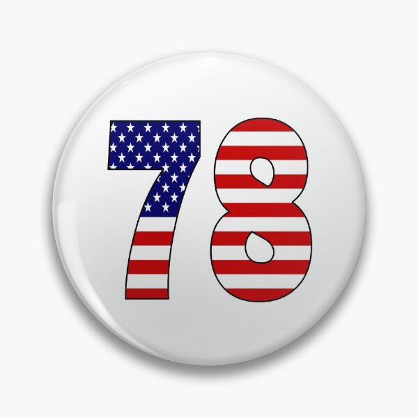Item preview, Number 78 with USA flag on the background designed and sold by AllShirts21.