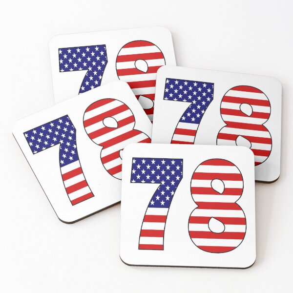 Item preview, Number 78 with USA flag on the background designed and sold by AllShirts21.