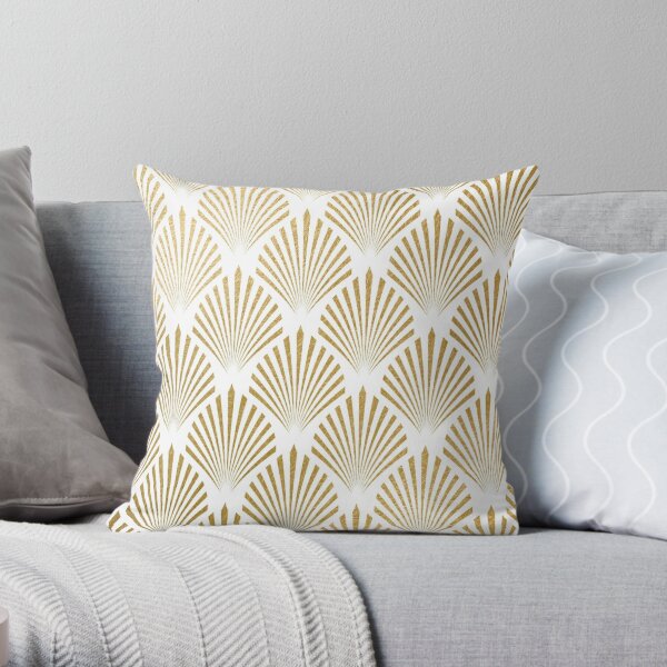 art deco gold pattern Throw Pillow