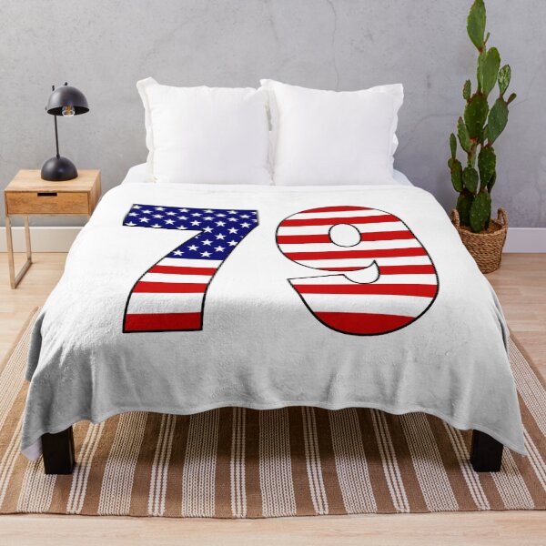 Item preview, Number 79 with USA flag on the background designed and sold by AllShirts21.