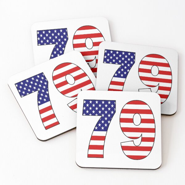 Item preview, Number 79 with USA flag on the background designed and sold by AllShirts21.