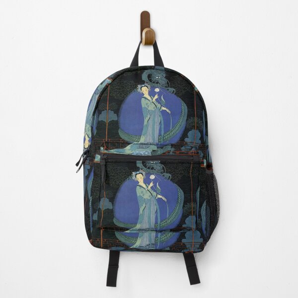 Item preview, TURANDOT ,CHINESE PRINCESS ,WHITE ROSE AND DRAGON Blue Black Hues designed and sold by BulganLumini.