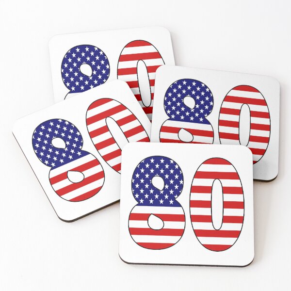 Item preview, Number 80 with USA flag on the background designed and sold by AllShirts21.