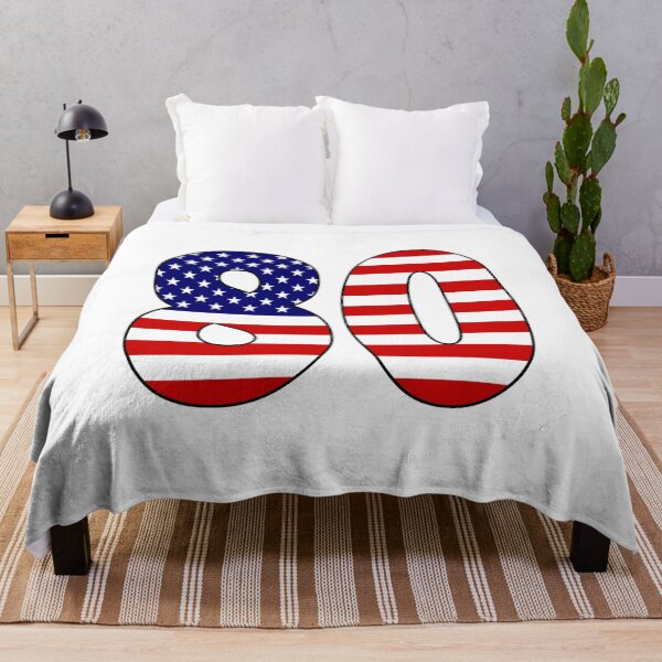 Item preview, Number 80 with USA flag on the background designed and sold by AllShirts21.