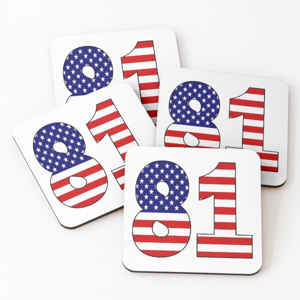 Item preview, Number 81 with USA flag on the background designed and sold by AllShirts21.
